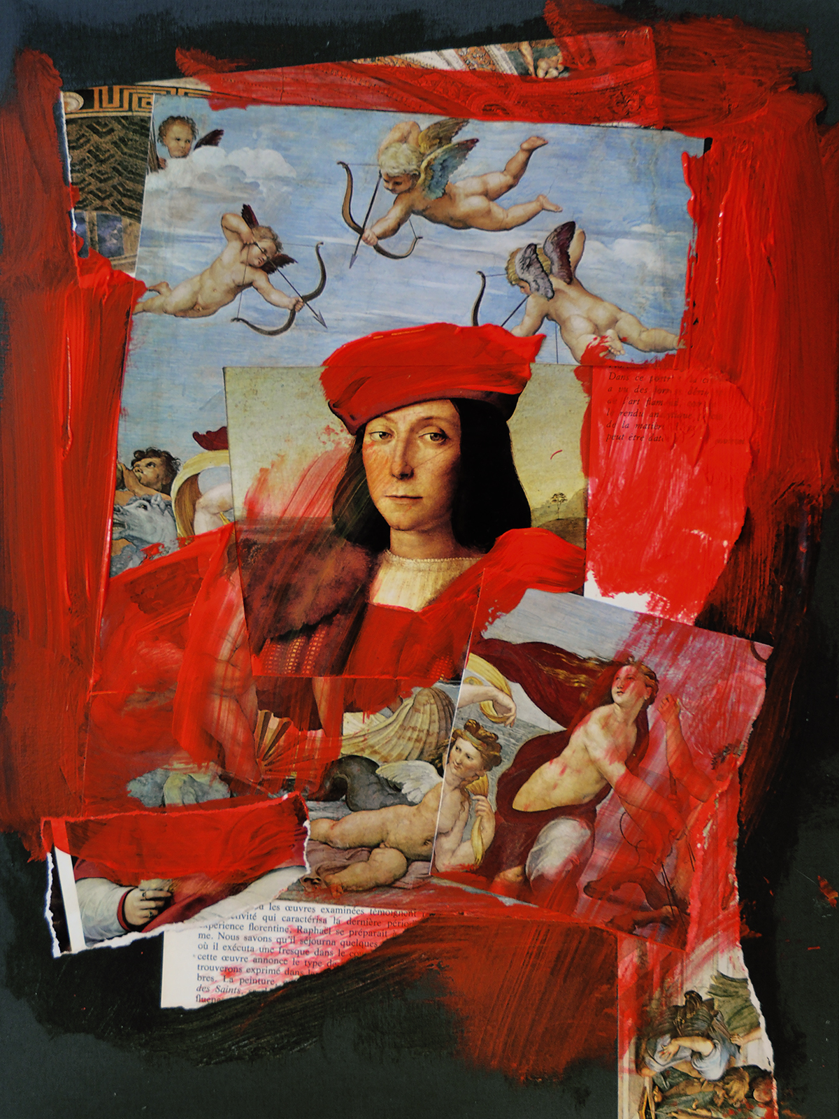 Boy with red hat Raphaël homage collage LR