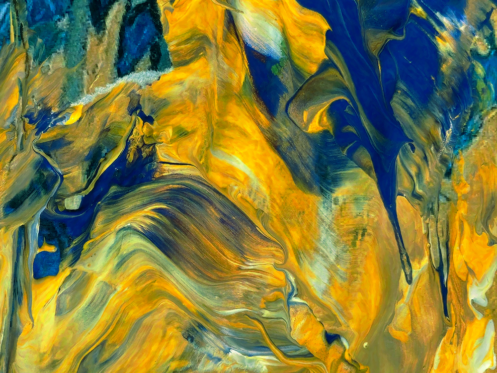 Explosion of Yellow and Blue II mixemedia 60x80cm LR