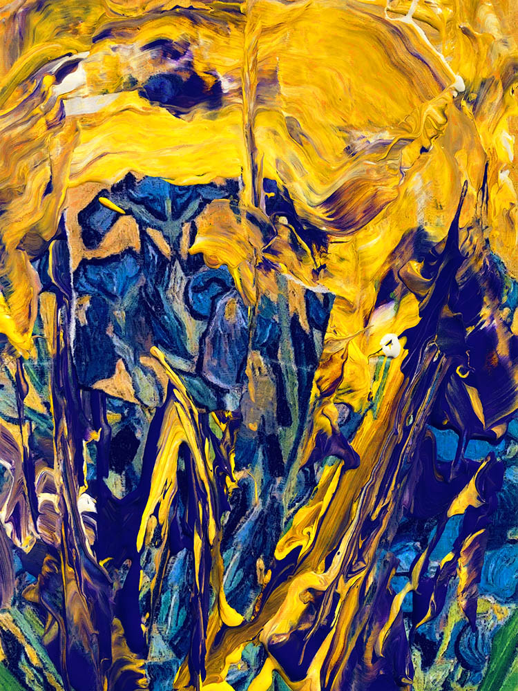 Explosion of Yellow and Blue mixemedia 60x80cm LR
