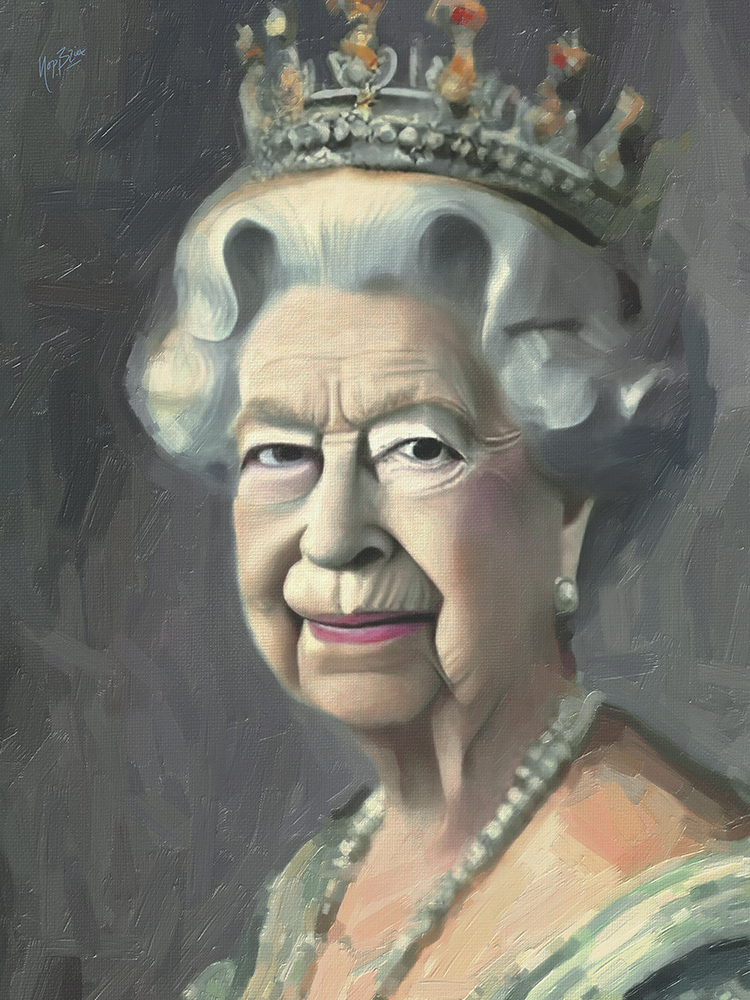 Queen Elizabeth II AI.DIGI Nop Briex 60x80cm LR