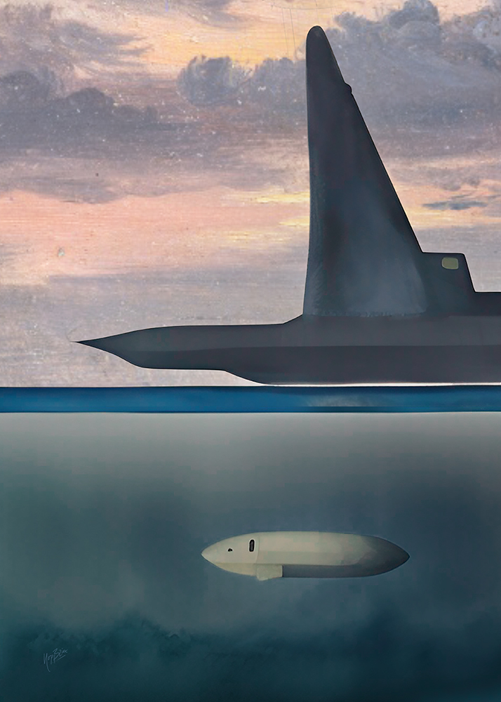 Stealthy submarines AI Dream by Nop Briex 50x70cm LR