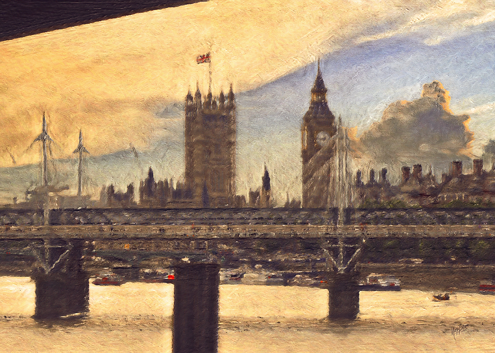 View over the Thames to Westminster digi70x50cm LR