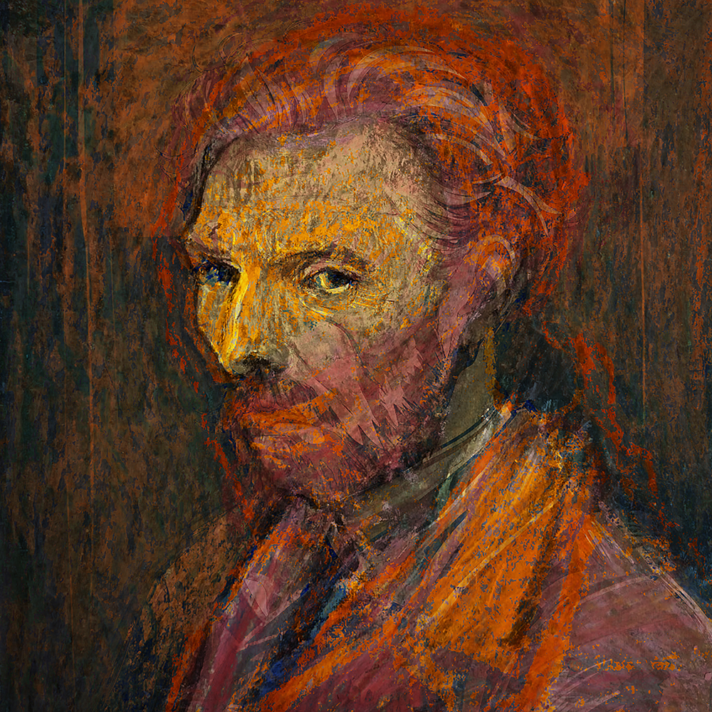 Vincent van Gogh in red 50x50cm digi LR