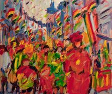 Red, Yellow and Green marching out