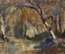 A Woodland River with a Fisherman Vienna Adolphe Appian Nop Briex LR