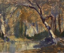 A Woodland River with a Fisherman Vienna after Appian