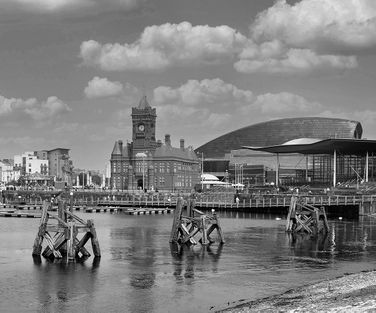 Cardiff harbor house photo Briex LR (monochrome)