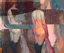 Jumeaux Toulouse-Lautrec collage 50x50cm LR