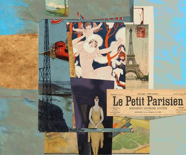 Le Petit Parisien collage 100x100cm LR