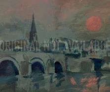 Misty sun Maastricht 40x30cm oilpaper LR