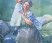 Moeder en kind Juliane en Wilhelmina 75 x 100 cm digioil LR