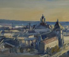 Panorama Maastricht to the South 60x21,5cm oilhb LR