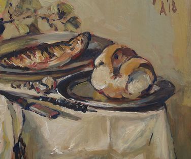 Still life with herring and bread