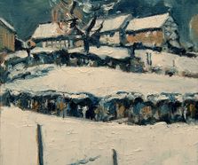 Farmhouses in the snow